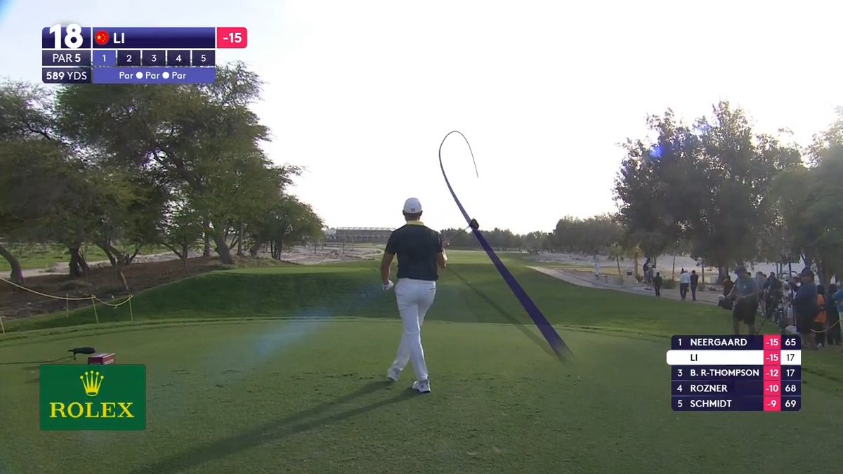 Haotong Li needed to birdie the 72nd hole to win... #CBQMasters