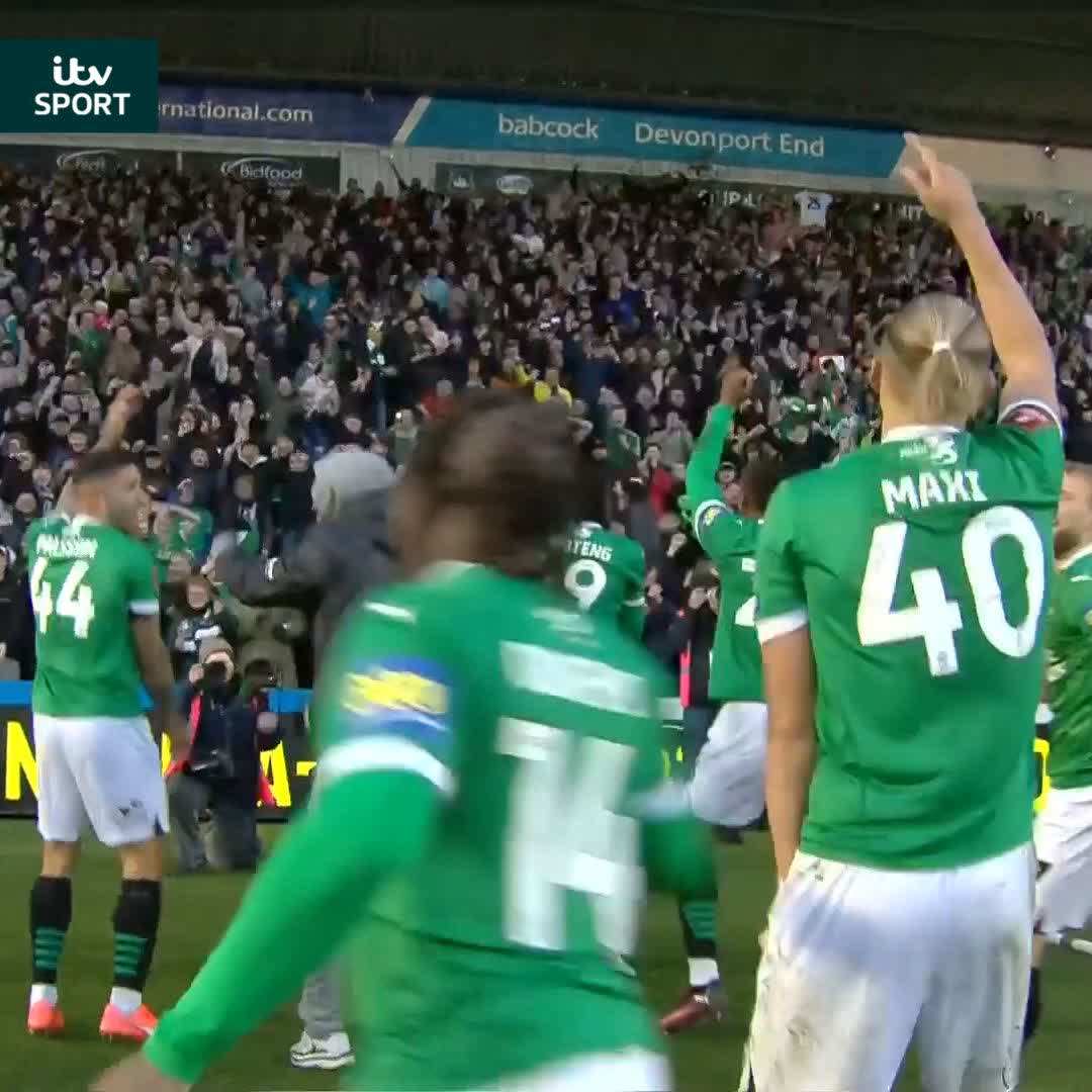 It's a party in side Home Park 🕺🔊 #EmiratesFACup | Plymouth Argyle FC