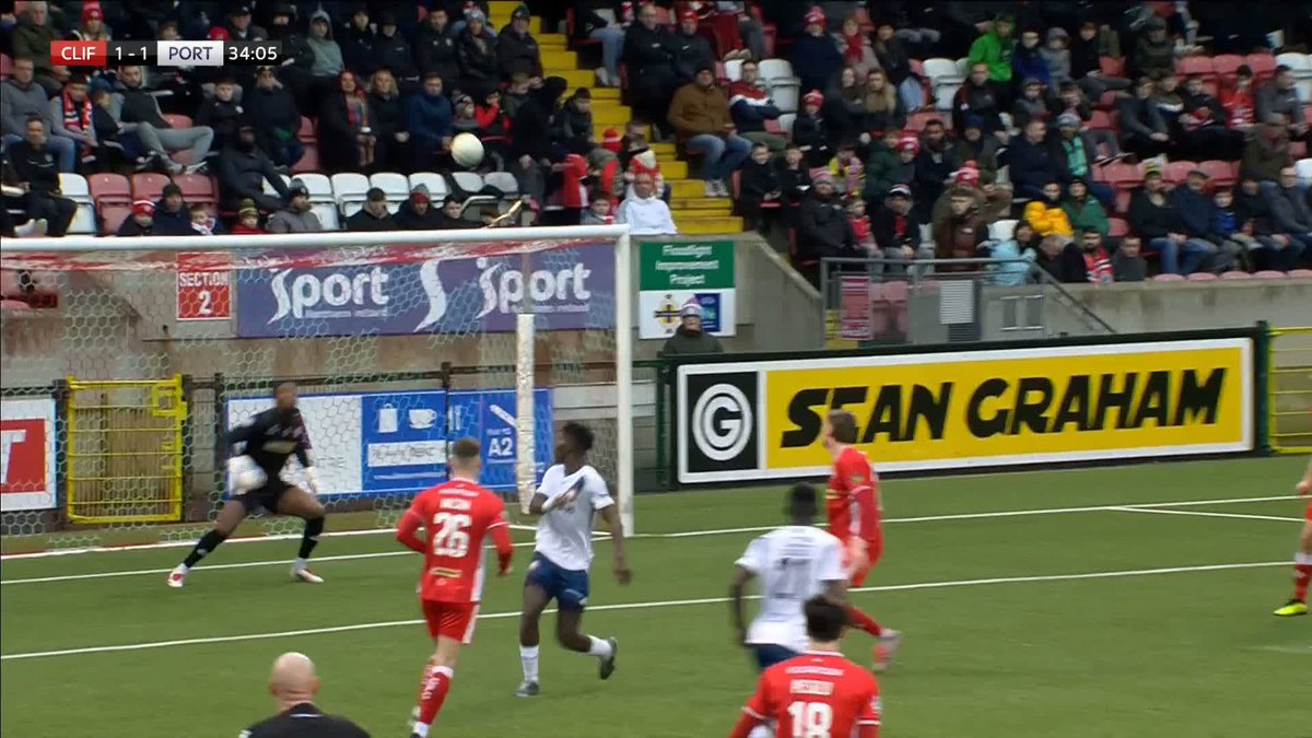 This mid-air backheel goal from Portadown forward Ahu Obhakhan 🤤