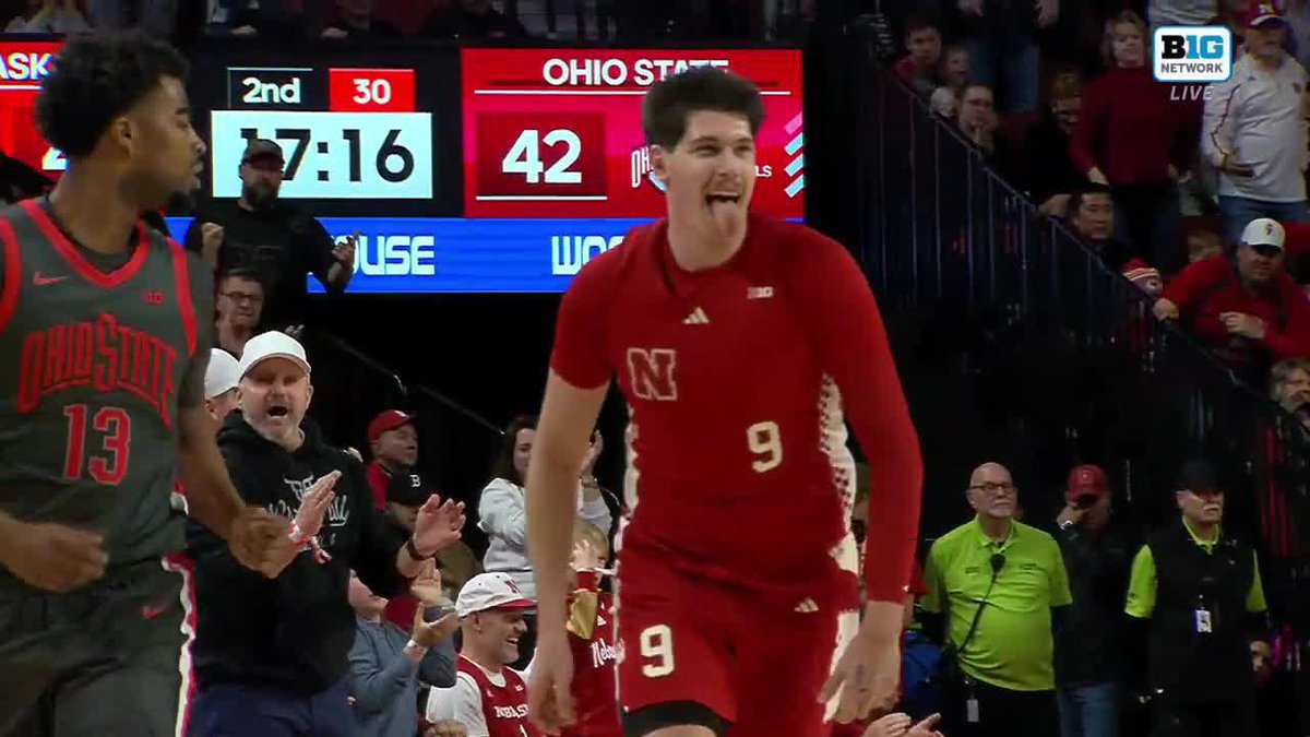 Berke Buyuktuncel TIES THE GAME with this three ‼️ Nebraska Men's Basketball #B1GMBBall on Big Ten Network 📺