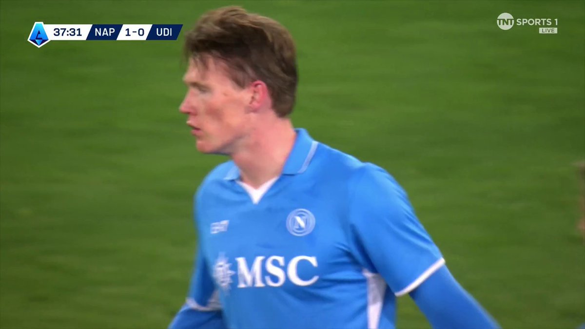 Oh is Scott McTominay enjoying it in Naples! 🤩 What a header from the Scotsman as he puts Napoli 1-0 ahead 💥 📺 TNT Sports &amp; discovery+ UK