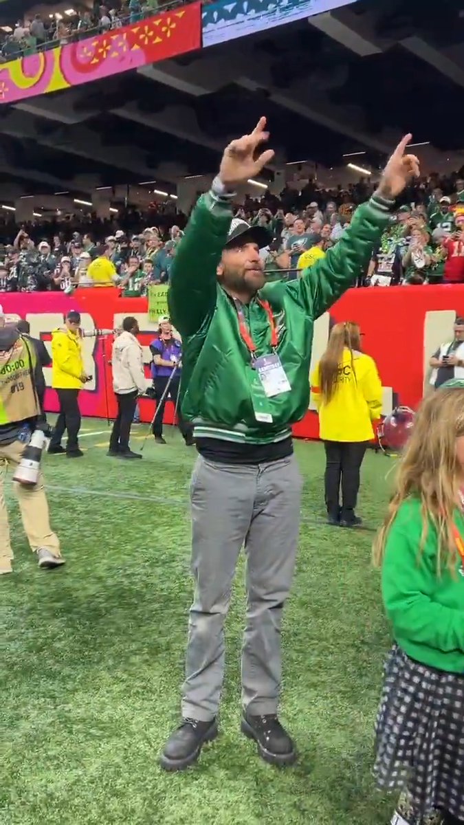 Bradley Cooper is in the house for Super Bowl LIX 🙌🦅