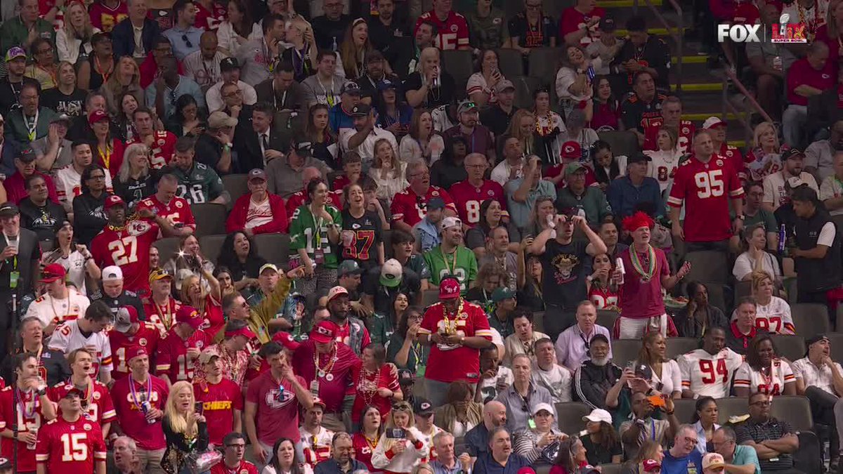 The entire #SBLIX crowd singing Country Roads 🎶 📺 FOX