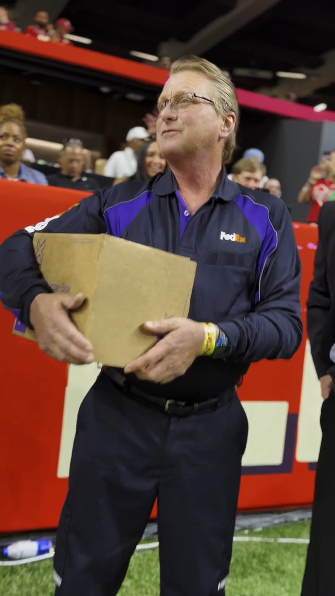 The Super Bowl starts with FedEx. Check out the once-in-a-lifetime experience Chris Staidl, a 35-year FedEx courier, had delivering tonight's game ball in the Big Easy #SBLIX 🏈💜🧡