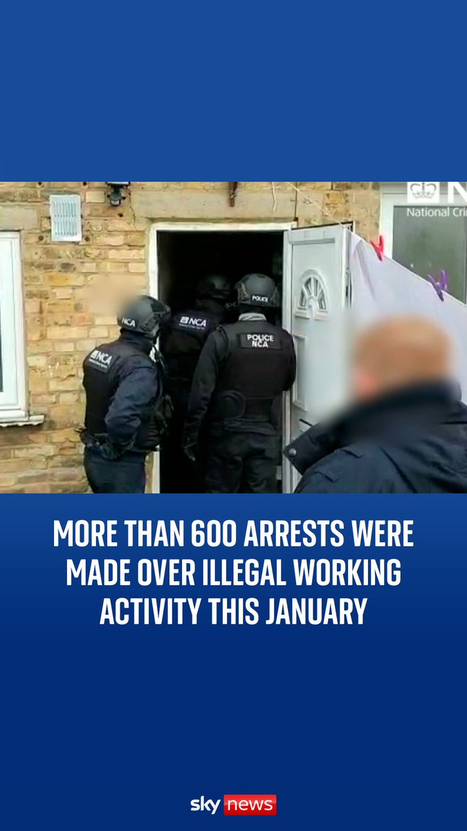 More than 600 arrests were made over illegal working activity this January. The Labour government points out this was a 73% increase from last year. Read more: