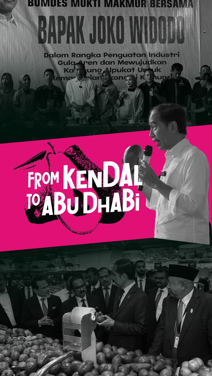 Kemarin saya berkunjung ke Lulu Hypermarket di Abu Dhabi untuk melihat peluang kontribusi Indonesia di pasar internasional. Ada kecocokan permintaan untuk buah alpukat yang bisa kita pasok dengan kualitas unggul, seperti dari Desa Peron, Kendal. Saya yakin, tidak hanya alpukat, tapi produk-produk berkualitas lainnya dari dalam negeri juga mampu bersaing secara global. Mari kita dukung usaha dan produk asli Indonesia agar terus tumbuh dan berdampak positif bagi ekonomi kita.