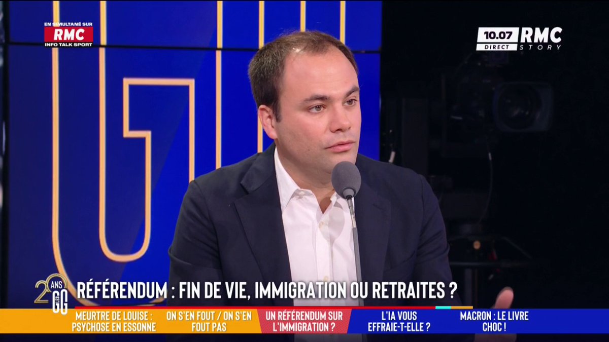 🏛️ Référendum en 2025 : pour quel thème vous déplaceriez-vous ? 🗣️ Charles Consigny : "Si Macron est à l'initiative du référendum, 'Confirmez-vous que le ciel est bleu quand il fait beau ?', les gens vont voter 'non' juste pour l'emmerder et l'obliger à démissionner." #GGRMC