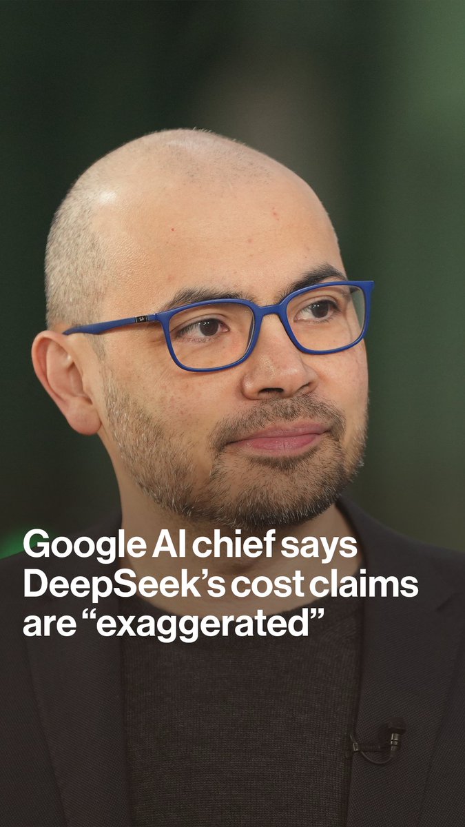 "It's a very impressive model, but a lot of the claims are exaggerated and misleading" Google DeepMind CEO Demis Hassabis tells @tommackenzietv that DeepSeek's AI product "isn't some new outlier on the efficiency curve"