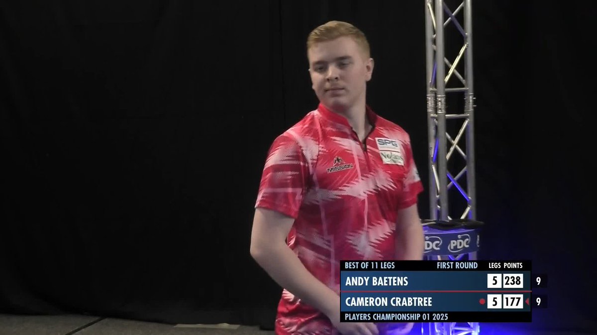 CRABTREE SEES OFF BAETENS! A late flurry for Cam Crabtree as he beats Andy Baetens 6-5 to secure a place in the Second Round. Very even in the end, but it goes the way of the youngster! 📺 #PC1