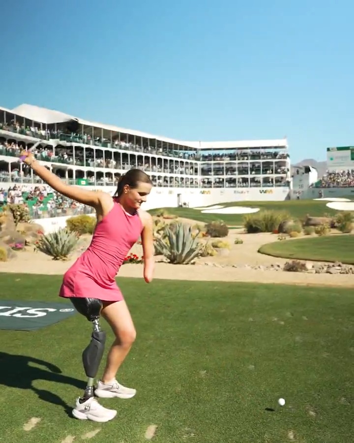 An experience of a lifetime ❤️ After a life-threatening shark attack last summer, 16-year-old Lulu Gribbin returned to the golf course as she joined Justin Thomas and Rickie Fowler inside the ropes WM Phoenix Open.