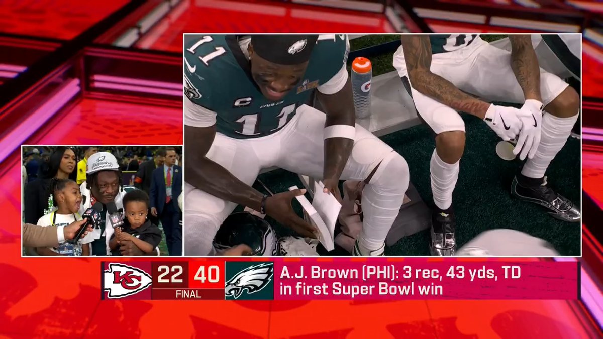 "Today I had all the inner excellence locked in." AJ BROWN didn't even need his favorite book last night in #SBLIX 😂