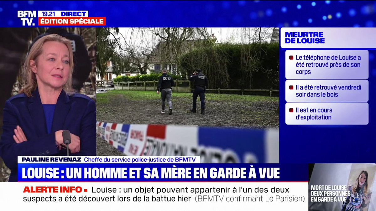 Meurtre de Louise: une amie de la fillette a confié aux enquêteurs avoir vu Louise se diriger vers le bois avec un homme en doudoune sombre