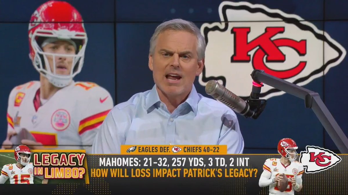 "He never manipulated the game. He got rattled, frustrated, taken out of his game and had no second pitch. Tom Brady always found ways even when he had the second best roster in the Super Bowl." — Colin Cowherd assesses Patrick Mahomes' performance