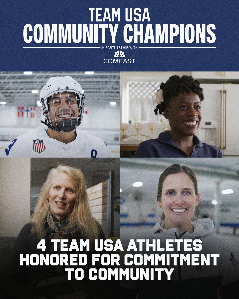 Celebrating commitment to community 💪 We're proud to recognize Alysia Montaño, Connie Carpenter Phinney, Tara Peterson and Rico Roman as our Team USA Community Champions in partnership with Comcast—each receiving a $25,000 grant supporting their work. A collaboration between the U.S. Olympic & Paralympic Foundation and Comcast, this award honors Team USA athletes who make a meaningful impact through service in their communities. 🔗 Discover the stories of our recipients: