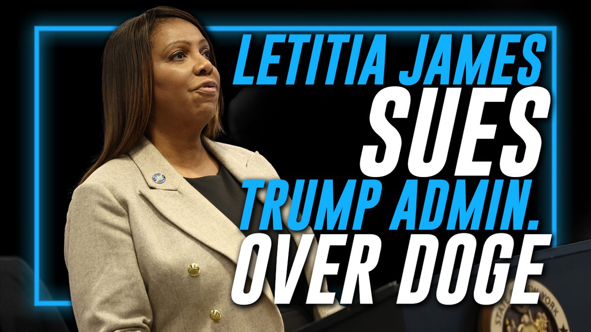 BREAKING VIDEO: New York AG Letitia James Files Lawsuit Against Trump Admin. For Exposing Deep State Corruption & Excess Spending With Elon Musk's DOGE "As Democratic Attorneys General, We're Suing To Stop This Unprecedented & Unauthorized Attack" » WATCH/SHARE THE LIVE X STREAM HERE: