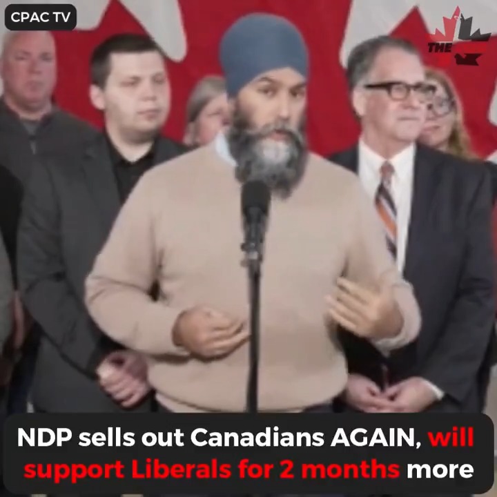 BREAKING: The NDP pulls out of promise to voters to take down corrupt Liberal government. Singh says, if Trudeau-Carney Liberals want, the NDP will support them for two more months "to pass laws to protect Canadian workers." #cdnpoli #SelloutSingh