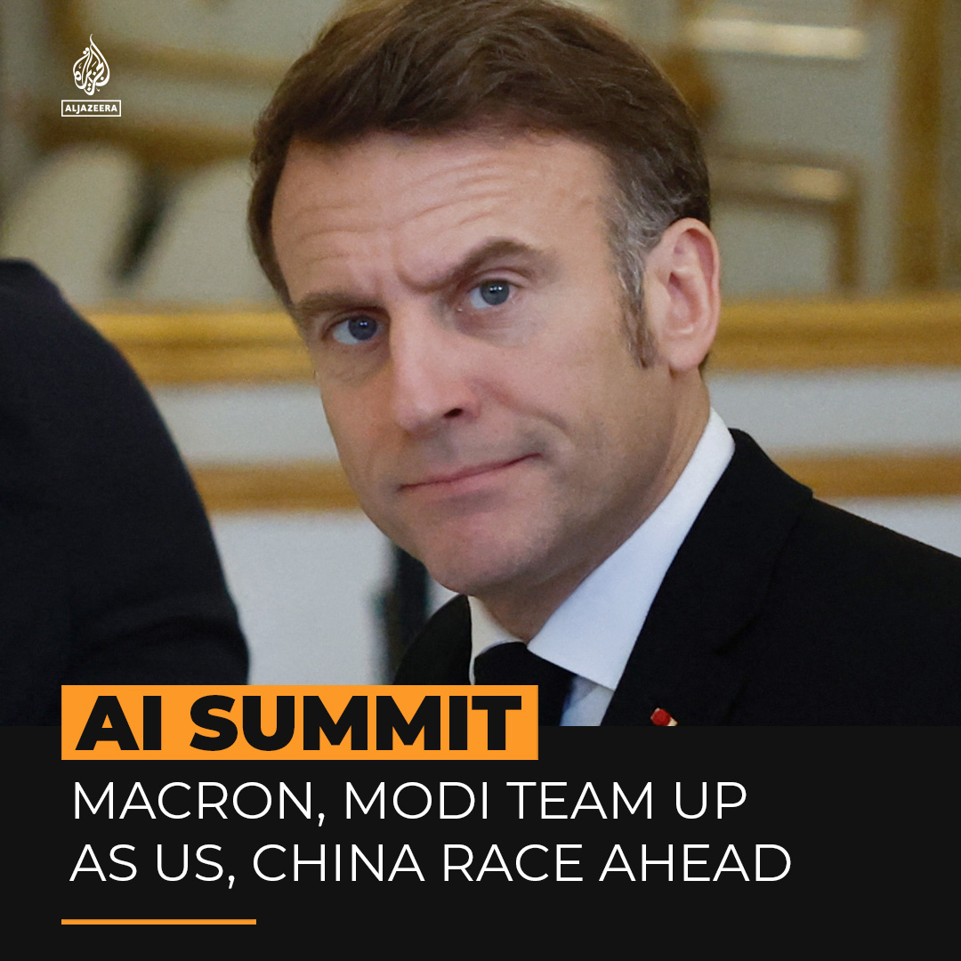 France’s President Emmanuel Macron and India’s PM Narendra Modi have teamed up to co-host an AI summit, hoping to prevent the US and China from dominating the technology. Al Jazeera's natacha butler reports ⤵️