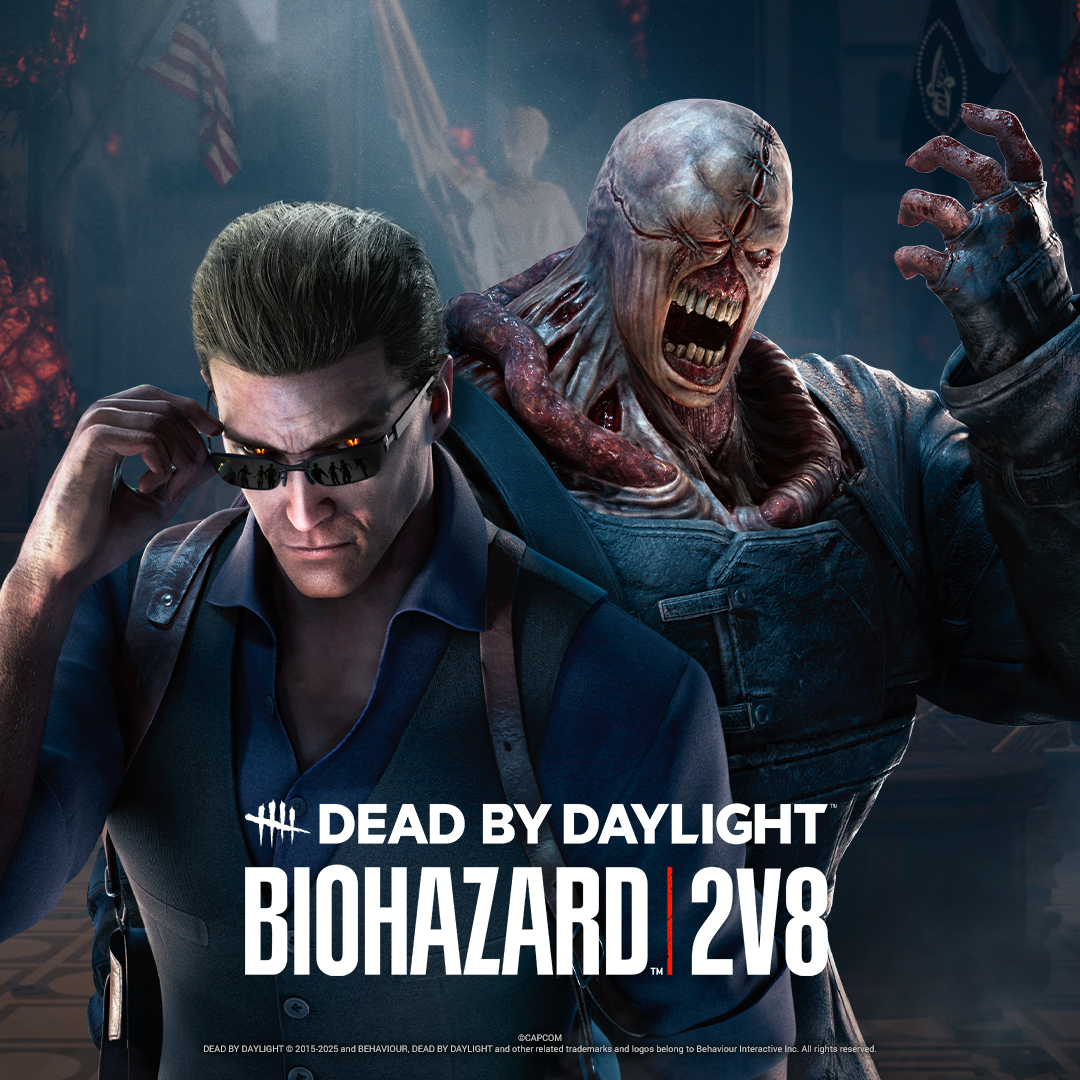 ついにネメシスとウェスカーが団結。 『バイオハザード』のアレンジを加えて『Dead by Daylight』の2対8ゲームモードが戻ってきます。今回はネメシスとウェスカーが参戦し、ラクーンシティ警察署がカオスの舞台に加わります。 詳しくは👉