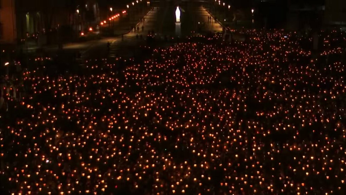 Tonight in Lourdes, celebrating the Vigil of the Feast of Our Lady of Lourdes.