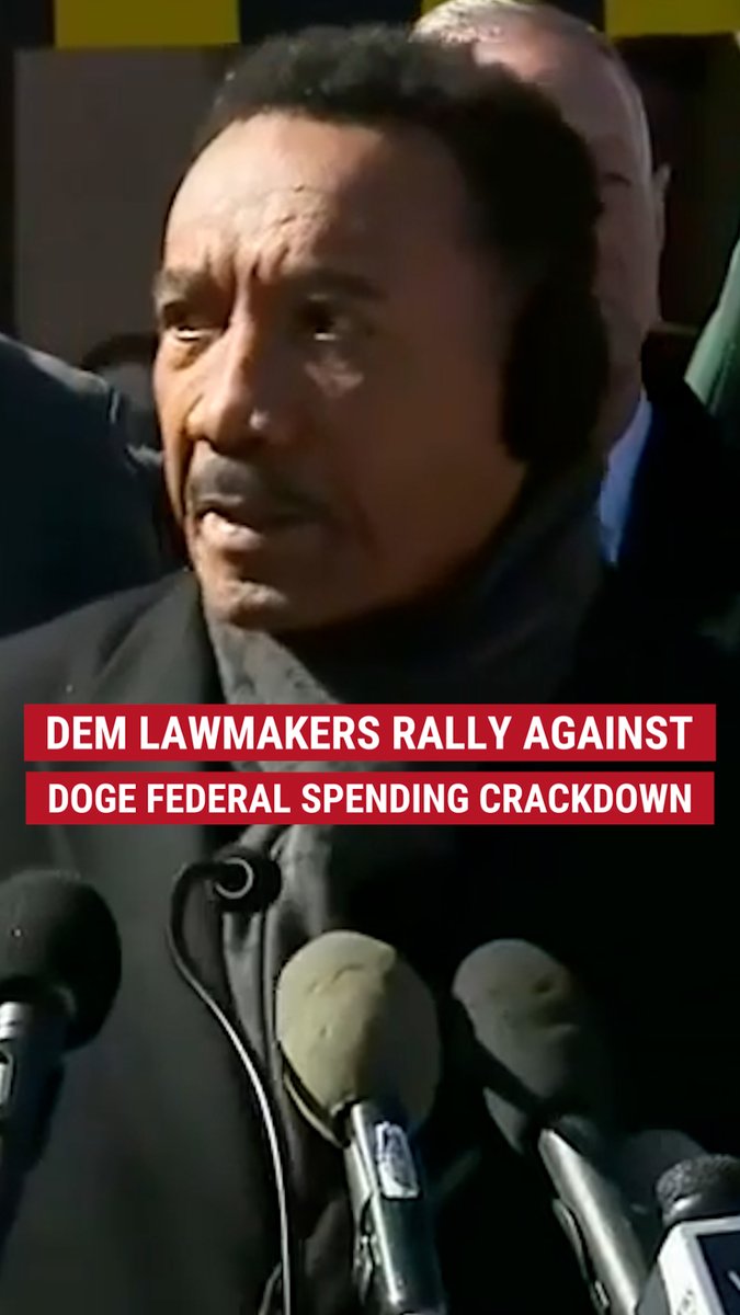 'DEPARTMENT OF GOVERNMENT EVIL': Democratic lawmakers hold a rally outside the Social Security Administration building to protest as the federal agency could be DOGE's next target for identifying and cutting wasteful spending.