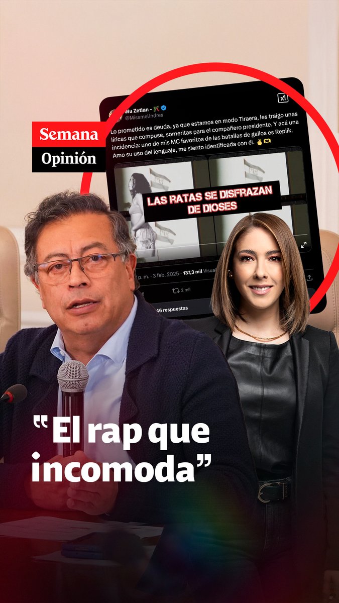 “Un rap contra el Gobierno de Petro está arrasando en redes porque no se guarda nada. Menciona escándalos como el de Nicolás Petro y la crisis con Estados Unidos. Y cuanta razón tiene...”: Juanita Gómez opina.