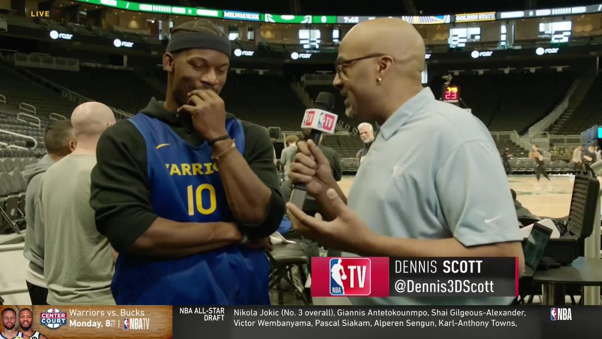 "All the greats, they wear 10" 😤 Jimmy caught up with Dennis 3D Scott ahead of his second game with Golden State on NBA TV 🤝