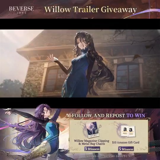 Willow Trailer - Black Swan in the Smog | Reverse: 1999 Knock on the garden gate—she awaits amidst the roses. [Giveaway Rules] 1.Follow Reverse: 1999 | Version 3.4 Available Now 2.RT trailer before Feb.21 HD: Download: #Reverse1999Ver2ꓸ3 #Willow