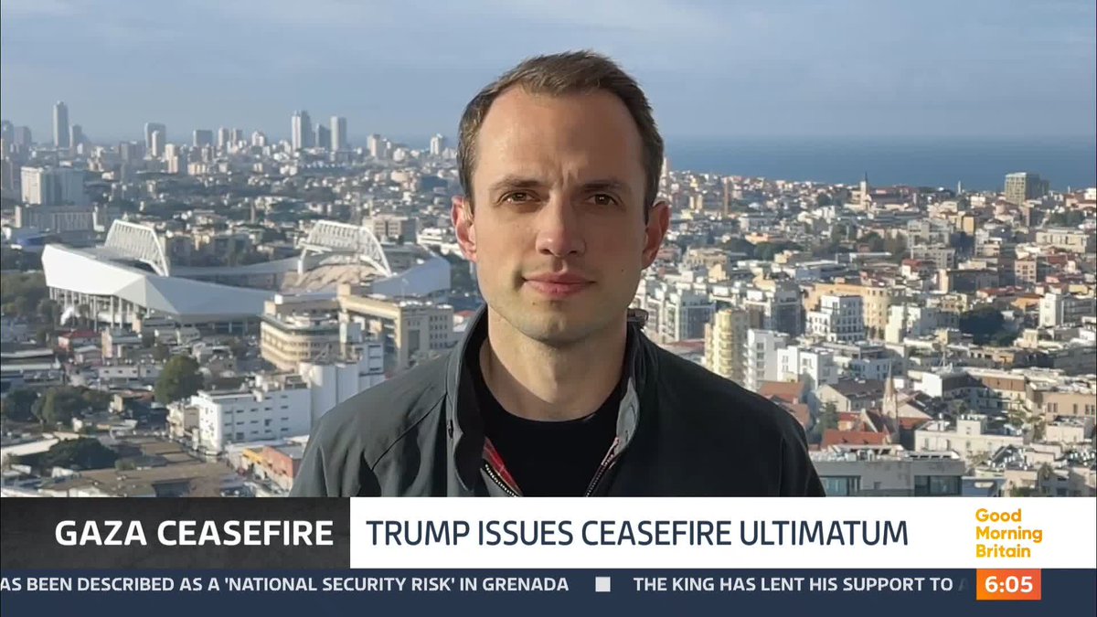Donald Trump has said the fragile ceasefire in the Middle East should be abandoned if Hamas does not release all the remaining Israeli hostages held in Gaza by midday on Saturday. Giles Gibson has the latest.