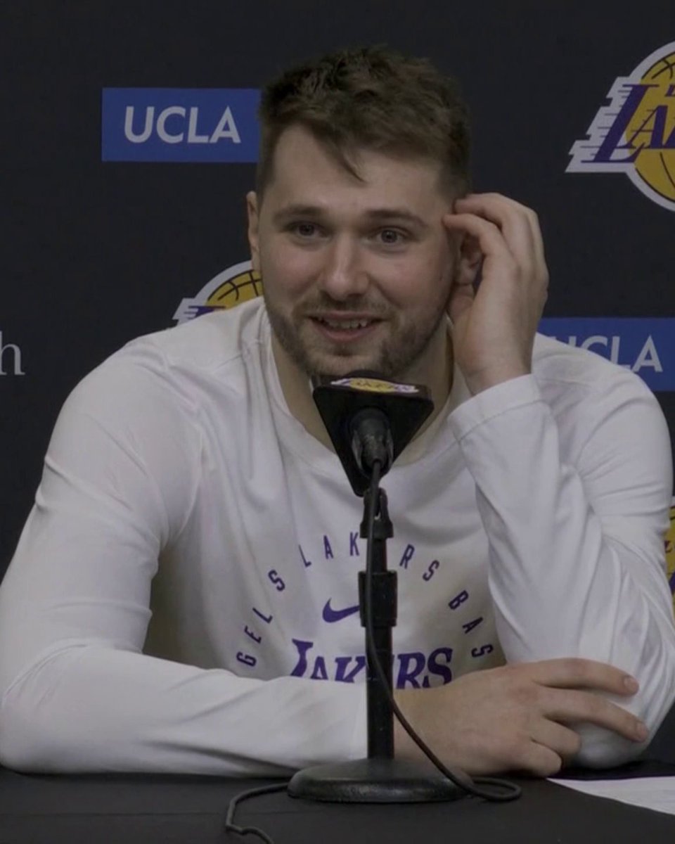 "Un orgullo de estar aquí." 💜 — Luka Doncic says he's proud to be in LA when asked in Spanish about being the first European star on the Lakers since Pau Gasol 🇸🇮🇪🇸