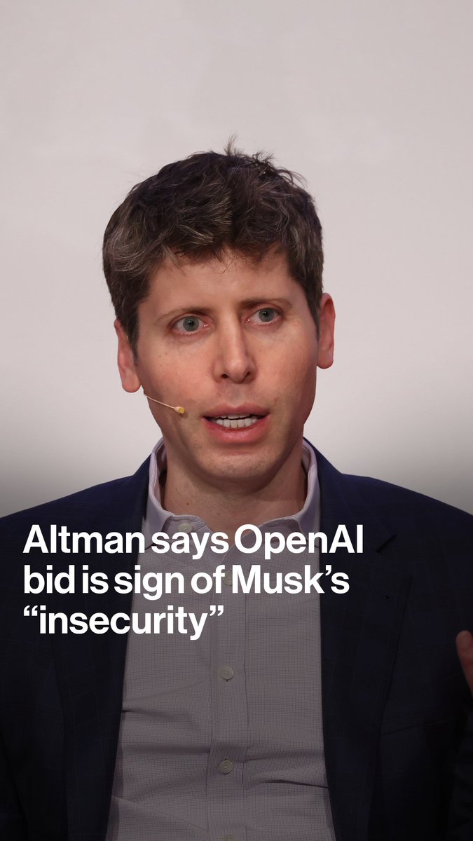 "Probably his whole life is from a position of insecurity" OpenAI CEO Sam Altman said the company is "not for sale" and Elon Musk is probably trying to delay its progress with an unsolicited bid for the AI firm