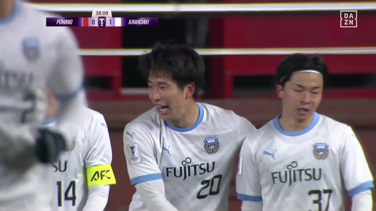 長谷部新体制での公式戦初ゴール㊗️🎊 決めたのはエース #山田新 ⚽ 新加入 #伊藤達哉 のクロスに ドンピシャヘッドで合わせた🔥 🏆AFCチャンピオンズリーグエリート 🆚浦項×川崎F 📱#DAZN ライブ配信中 #DAZNFootball