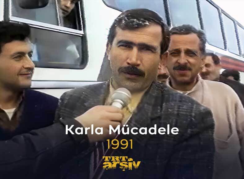 1991 yılına dönüyor ve karla mücadele eden insanlarımızı dinliyoruz. ❄️ #Kar