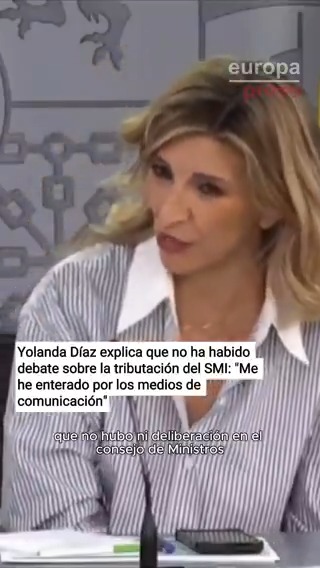 Yolanda Díaz lamenta que no haya habido debate con Hacienda sobre la tributación del SMI: "Me he enterado por los medios de comunicación"