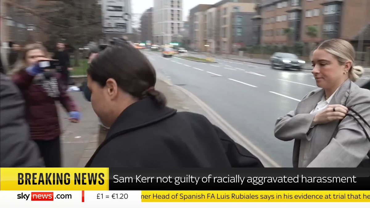 BREAKING: A jury has found Chelsea striker Sam Kerr not guilty of causing racially aggravated harassment after calling a police officer "stupid and white". Read more: