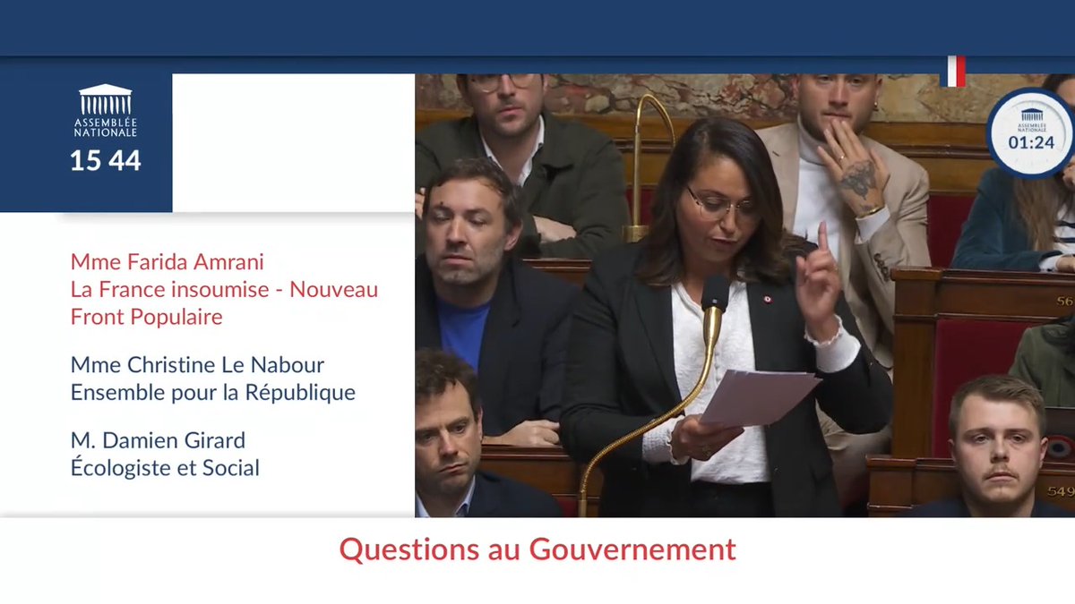 "Son tort : un pull ample, un bonnet Zara, une barbe, mais surtout être arabe !" Farida Amrani (LFI-NFP) dénonce "une cabale raciste et islamophobe contre Merwane Benlazar" et déplore la réaction de la ministre de la Culture. #DirectAN #QAG
