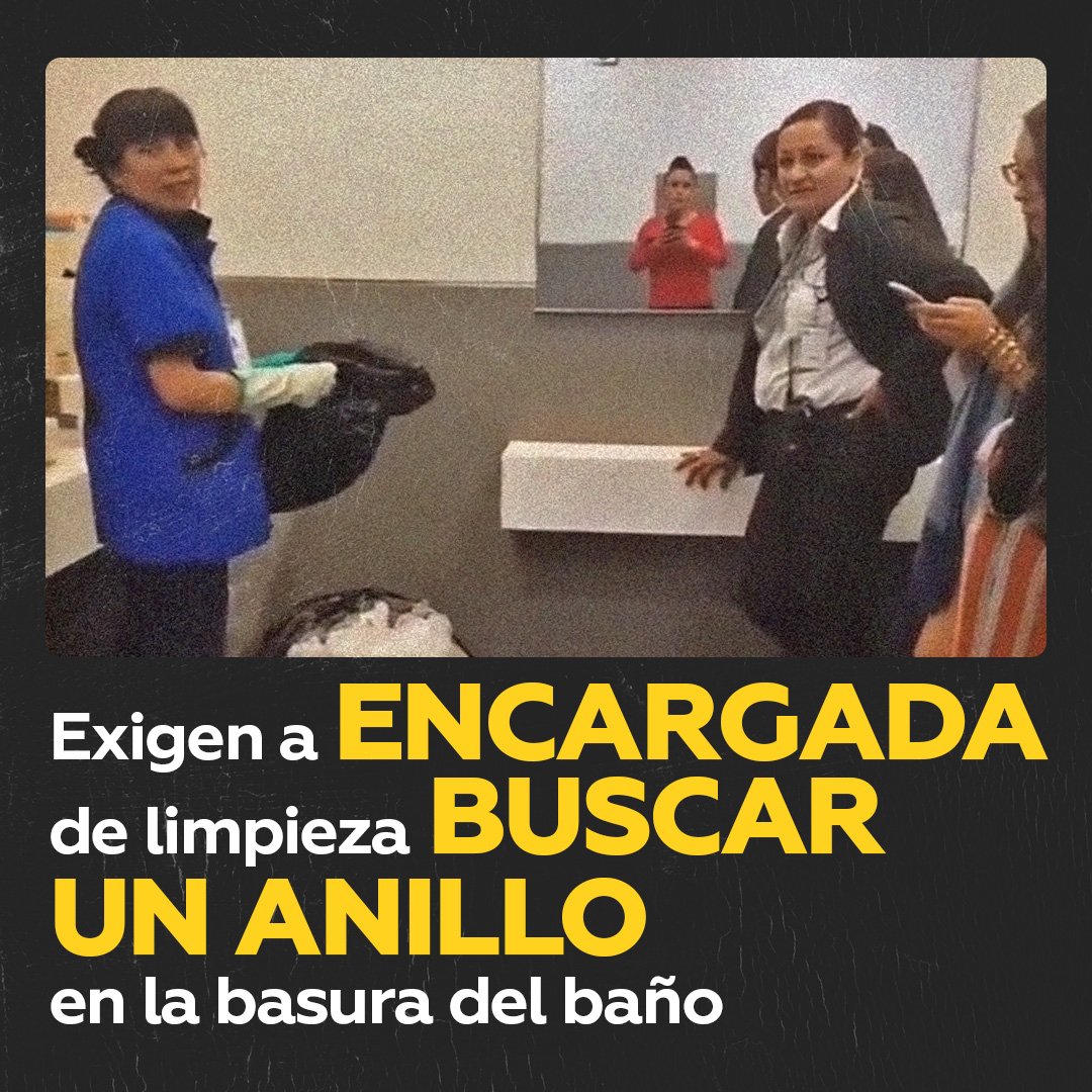 En un baño de un centro comercial de Puebla (México), un grupo de mujeres obligaron a una trabajadora de limpieza a buscar un anillo que supuestamente perdió una de ellas en un bote de basura.