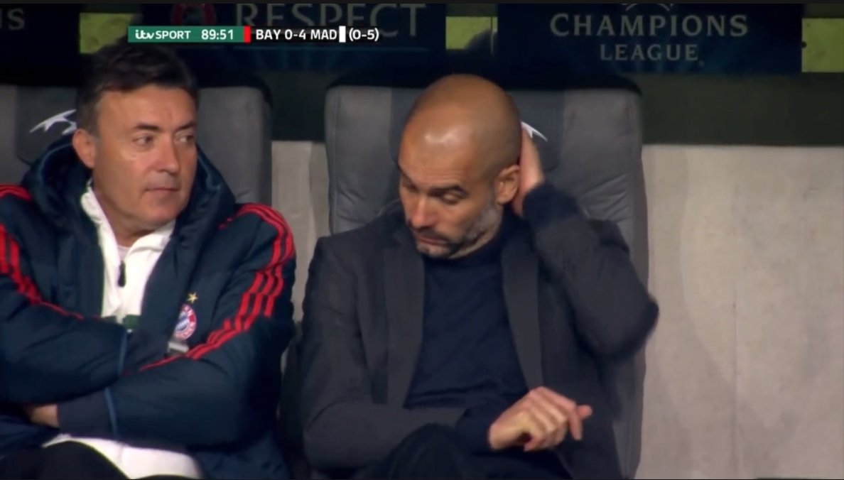 🚨🚨🚨🚨🚨🚨🚨🚨🚨🚨🚨🚨🚨🚨 أكبر هزيمة تاريخيًا لـ بيب غوارديولا ضد ريال مدريد: بايرن ميونيخ 0-4 ريال مدريد — كارلو أنشيلوتي كان مدرب الريال وقتها.