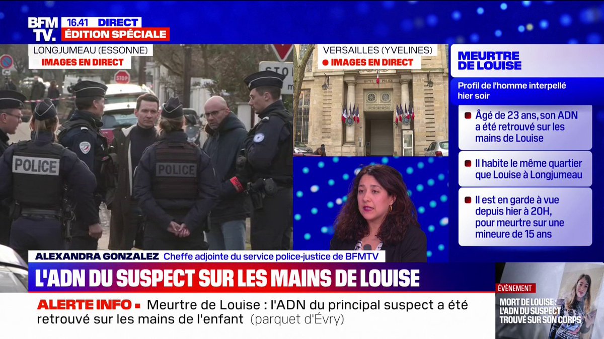 Meurtre de Louise: la garde à vue d'Owen L. prolongée, après la découverte de son ADN sur les mains de la victime