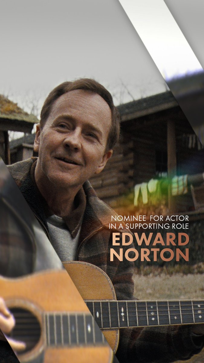 Edward Norton as Pete Seeger in A COMPLETE UNKNOWN. Nominated for Actor in a Supporting Role at the 97th Oscars. Watch the #Oscars LIVE on Sunday, March 2nd, at 7e/4p on ABC and Hulu.