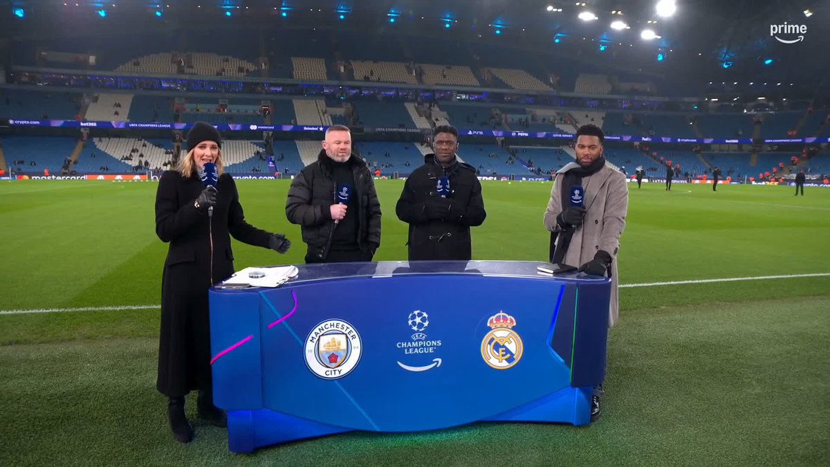 "A stadium I've scored a lot of goals in..." 😂 Wayne Rooney kicking off his Prime debut well at the Etihad! #UCLonPrime