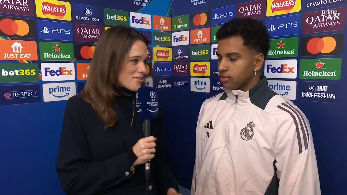 It's a fixture he plays well in... Rodrygo speaks to Alex Aljoe ahead of Man City v Real Madrid, LIVE on Prime 📺 #UCLonPrime