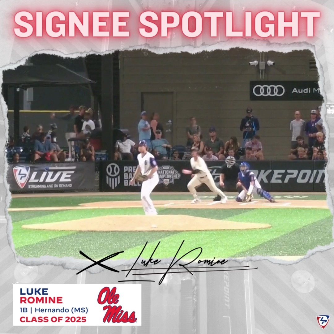 𝓢𝓲𝓰𝓷𝓮𝓮 𝓢𝓹𝓸𝓽𝓵𝓲𝓰𝓱𝓽: Luke Romine The Nation’s #2 1B, MS’s #6 player, and a 2022 Future Gamer is staying in Mississippi. The Hernando Tiger Baseball star is heading to Ole Miss Baseball. Prep Baseball | Prep Baseball Mississippi