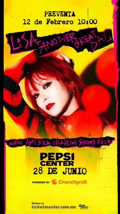 ¡La preventa para ir a ver a LiSA inicia mañana! ❤️🔥 Recuerda usar el código CRUNCHYROLL para poder acceder.