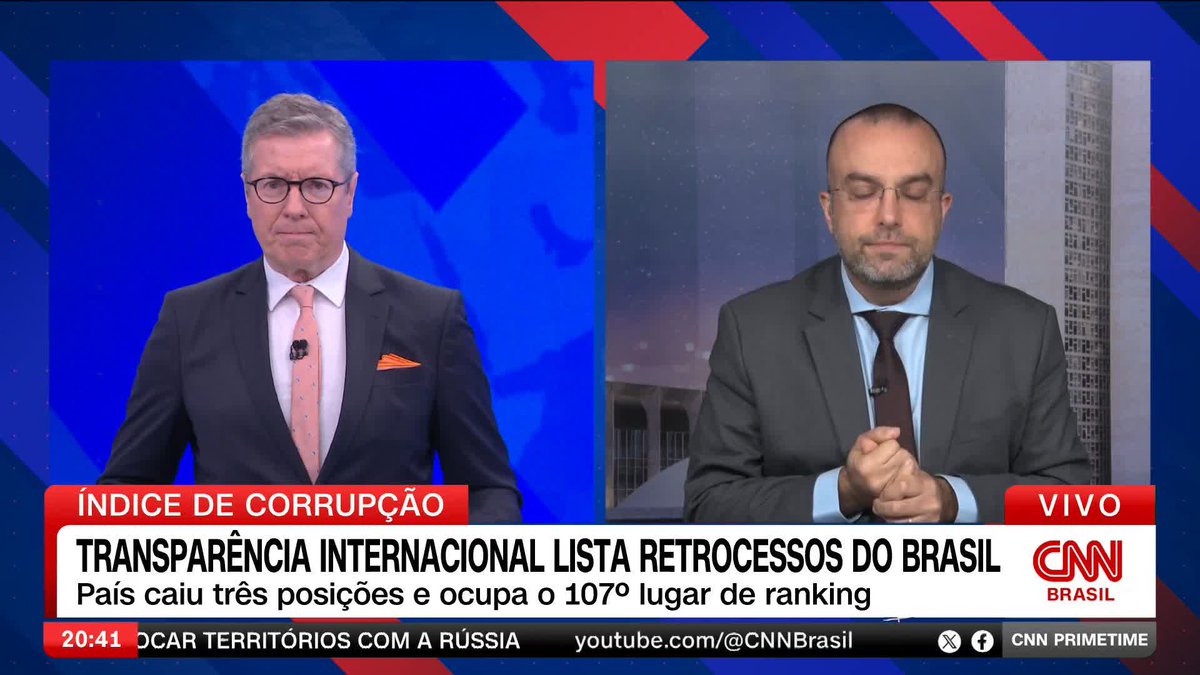 O diretor da CNN em Brasília, Daniel Rittner, comenta o retrocesso do Brasil no ranking de corrupção da Transparência Internacional. Segundo ele, um dos fatores responsáveis pela queda da posição do Brasil é o silêncio de Lula sobre a corrupção. #CNNPrimeTime