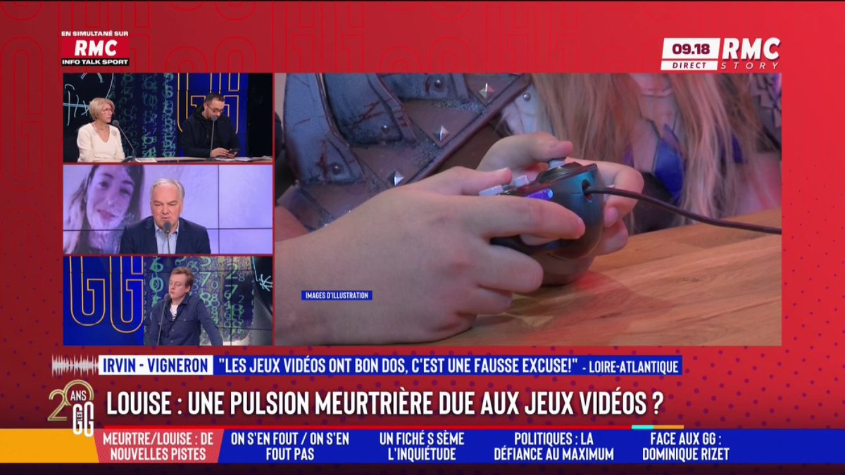 🎮 Louise : une pulsion meurtrière due aux jeux vidéo ? 📞 Irvin, au 3216 : "Il faut arrêter de trouver des excuses avec les jeux vidéo. Il faut prendre conscience que dans la société, il y a des monstres." #GGRMC