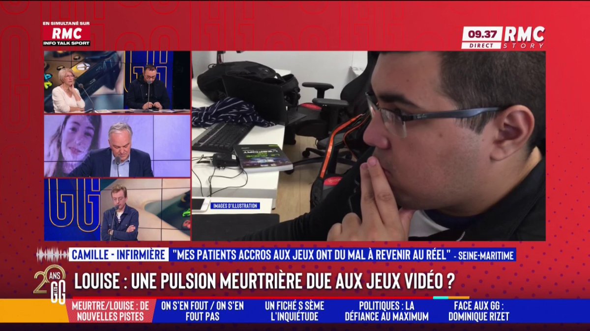 🎮 Louise : une pulsion meurtrière due aux jeux vidéo ? 📞 Camille, infirmière au 3216 : "Parfois, ils ont du mal à distinguer le réel du virtuel. Un patient m'a dit qu'une fois, en sortant du métro, s'il avait eu une arme, il aurait fait un carnage." #GGRMC