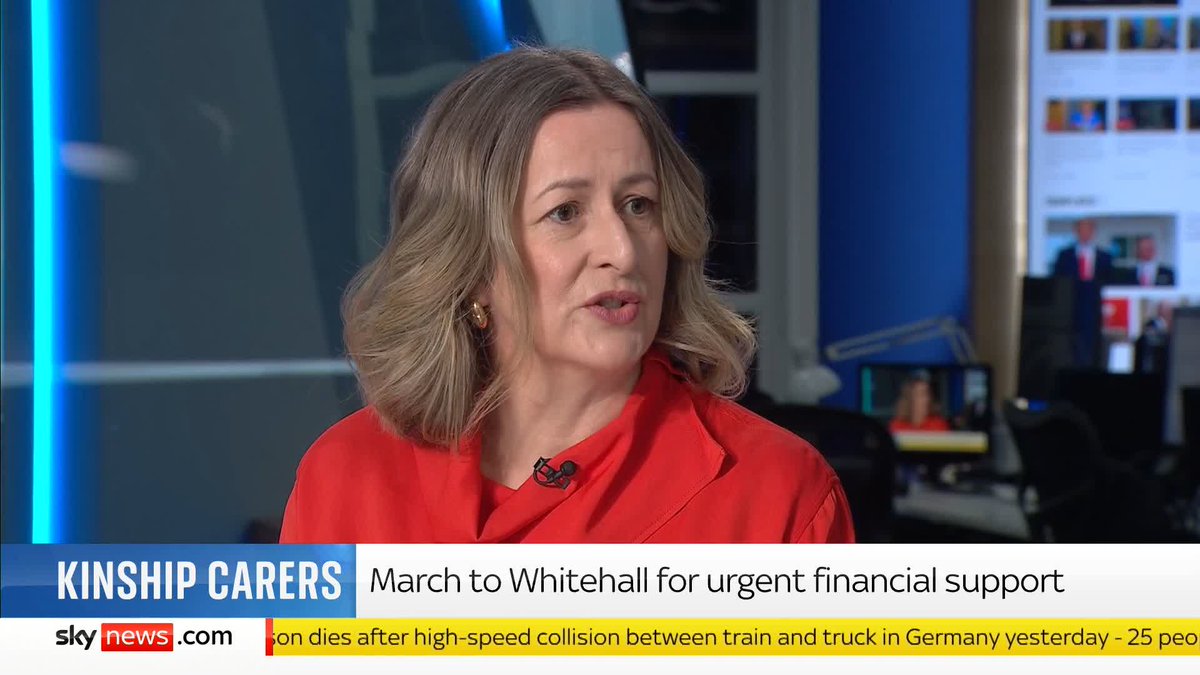 Kinship carers are marching to Whitehall today. Chief executive at Kinship Lucy Peake tells Wilfred Frost they want Rachel Reeves 'to commit financial allowances for all kinship carers right across the country' 📺 Sky 501