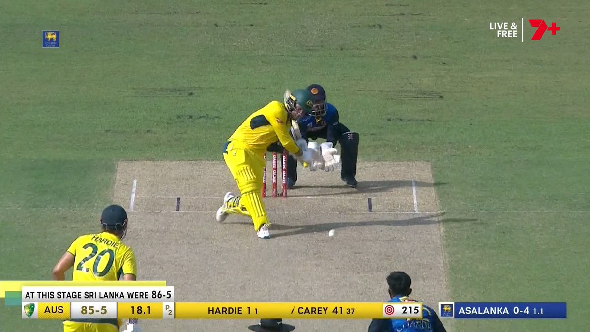 Asalanka's day keeps getting better! He takes the key wicket of Alex Carey 🔥 #SLvAUS