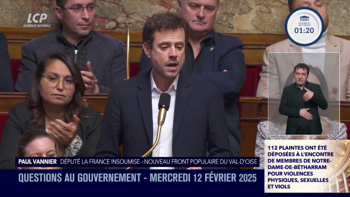 "Monsieur le Premier ministre, vous avez menti aux députés pour dissimuler votre connaissance de violences sur des enfants", lâche Paul Vannier, en référence au scandale de l'institut de Notre-Dame-de-Bétharram. Le député lui demande "de présenter sa démission". #DirectAN #QAG