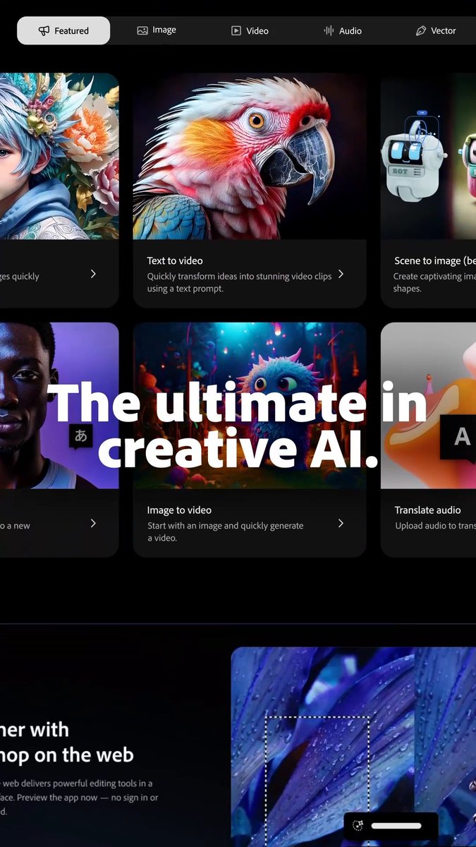 The ultimate in creative AI. Now with video. #AdobeFirefly Generate Video gives you unparalleled creative control and IP-friendly outputs. Check out what's new with Firefly and get ready to create like never before.
